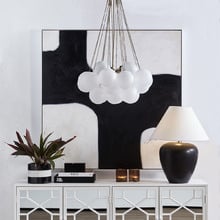 Savino Medium Cloud Brass Frosted Glass 3 Light Pendant